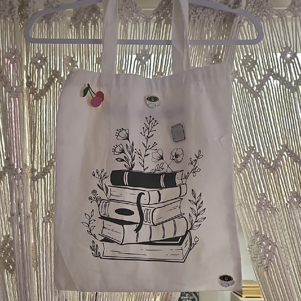 Chic Book Stack Tote Bag
